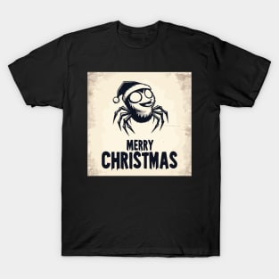 Funny cartoon christmas jumping spider vintage T-Shirt